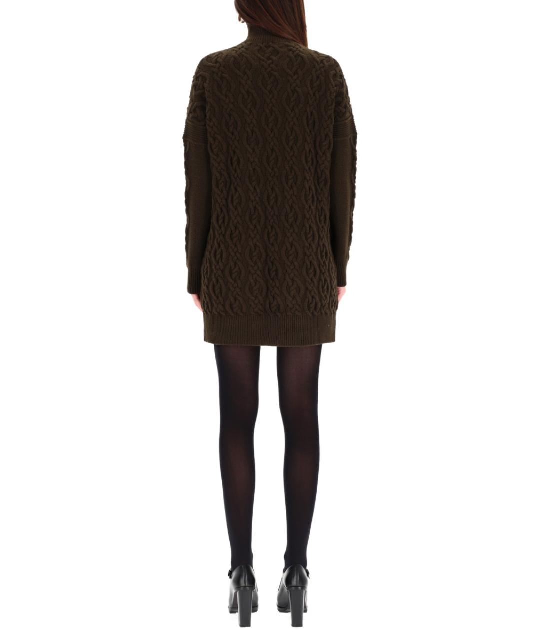 MAX MARA Зеленые шерстяное повседневное платье, фото 3