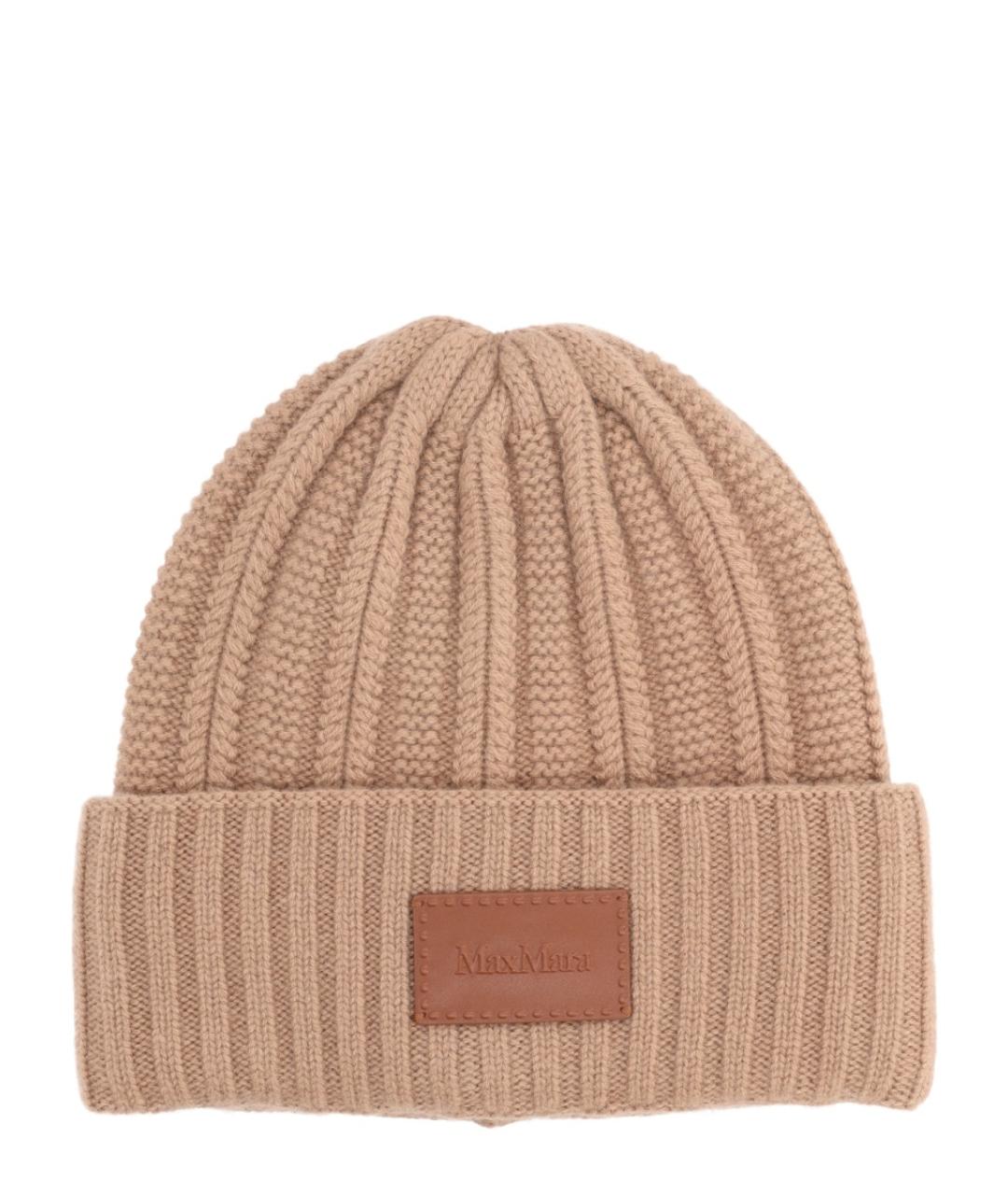 MAX MARA Бежевая кашемировая шапка, фото 1