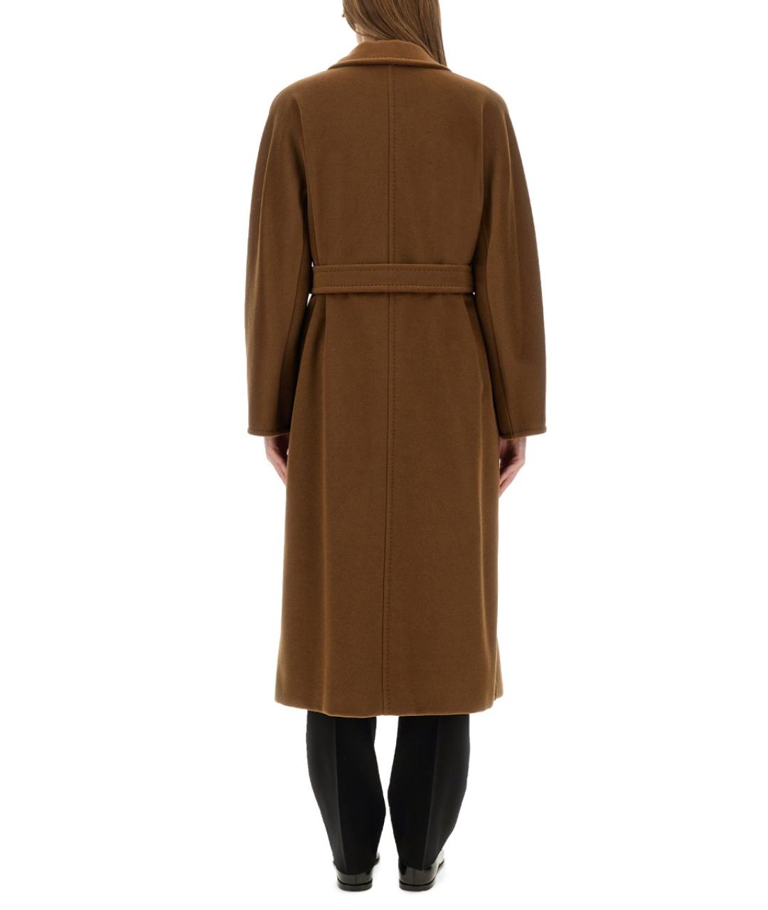 MAX MARA Коричневый шерстяной тренч/плащ, фото 4