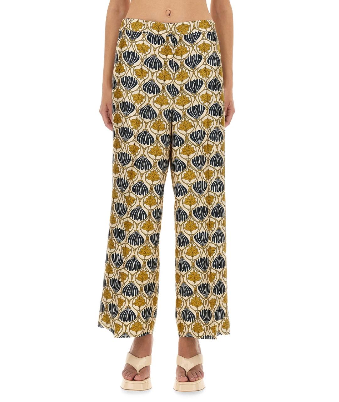 'S MAX MARA Мульти шелковые прямые брюки, фото 5