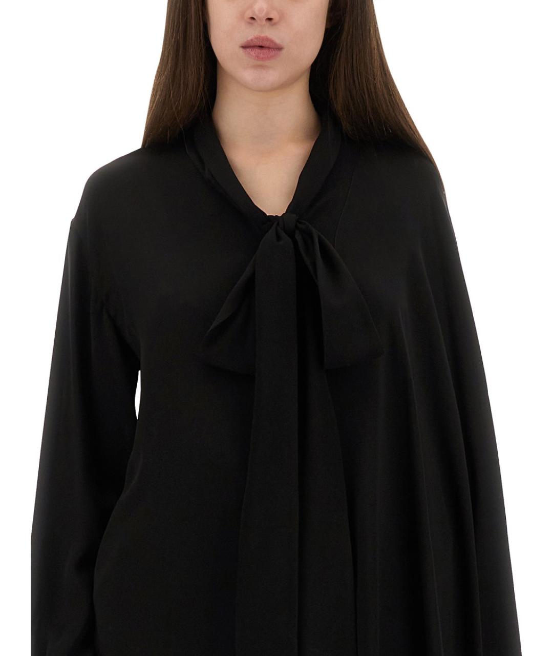 BALENCIAGA Черная шелковая блузы, фото 5
