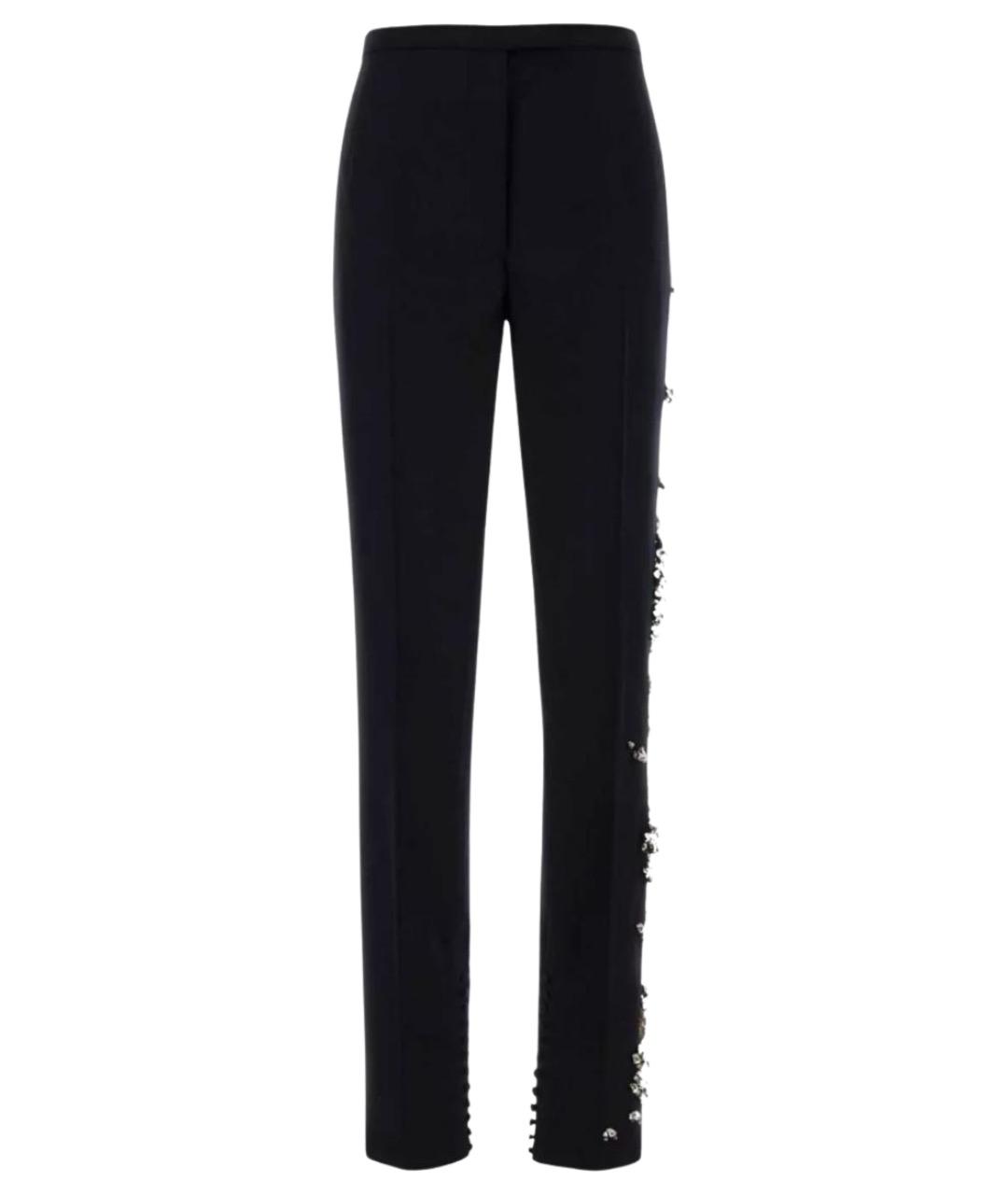 DRIES VAN NOTEN Синие шерстяные прямые брюки, фото 1