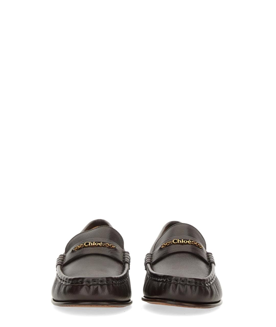 CHLOE Коричневые кожаные лоферы, фото 4