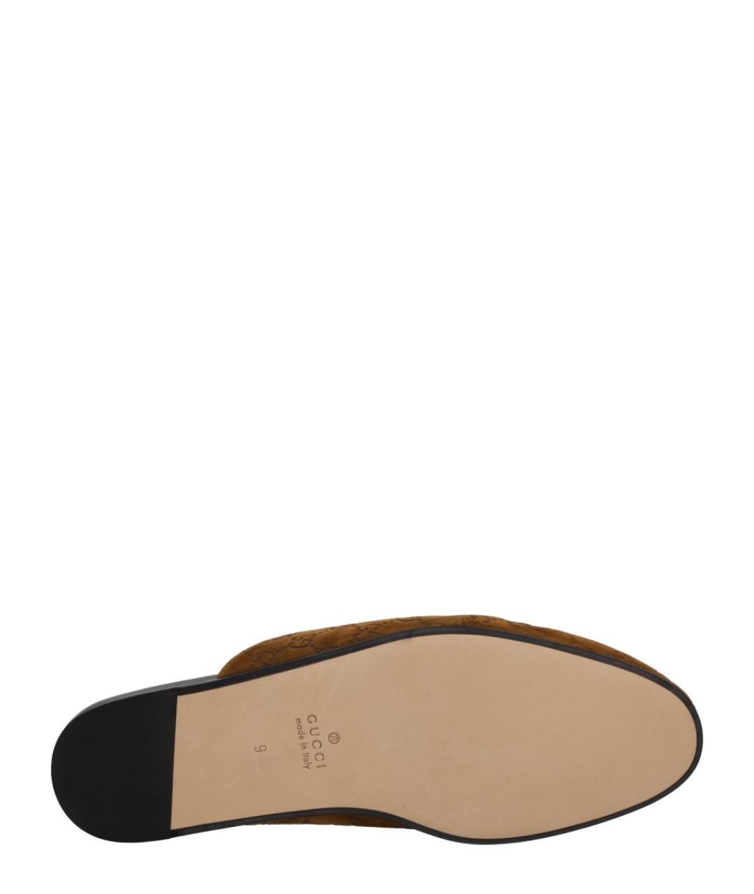 GUCCI Коричневые замшевые шлепанцы, фото 6