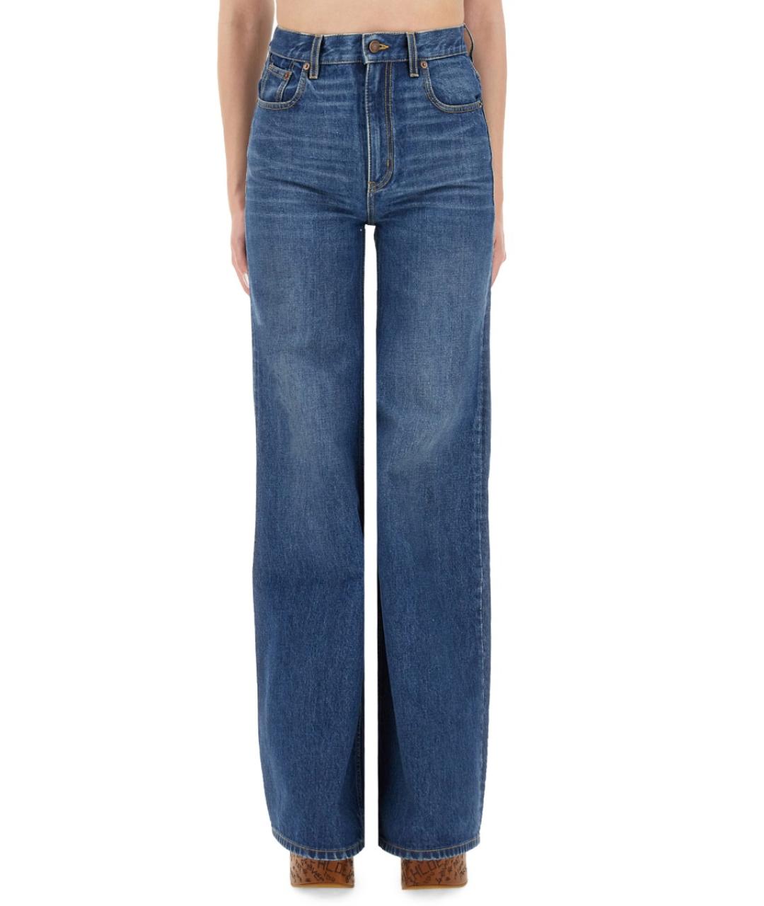 CHLOE Синие хлопковые прямые джинсы, фото 5