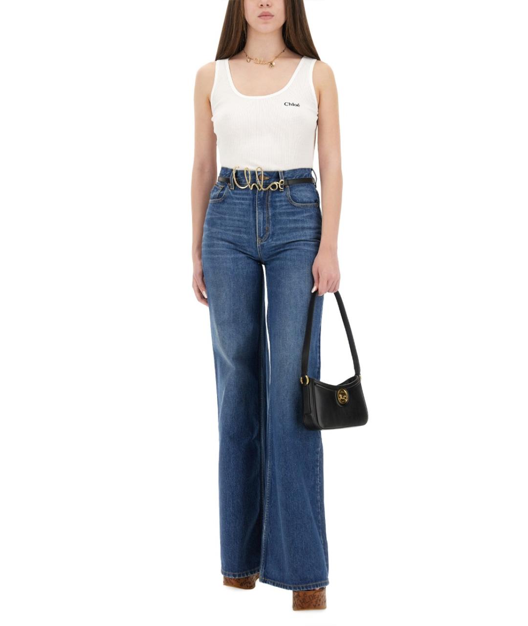CHLOE Синие хлопковые прямые джинсы, фото 2