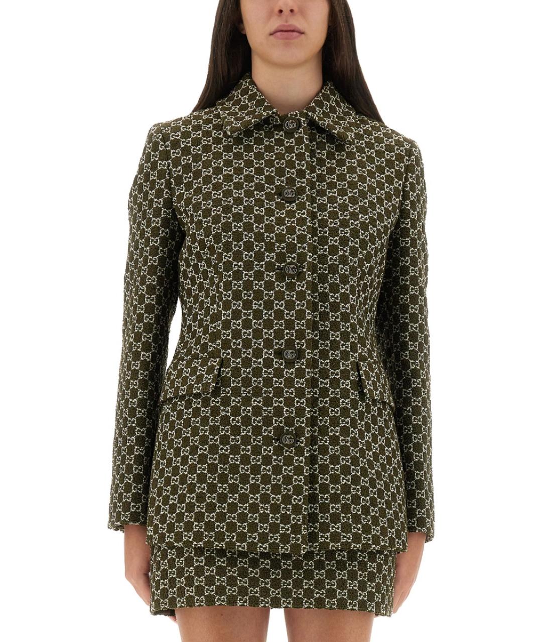 GUCCI Зеленый хлопковый жакет/пиджак, фото 2