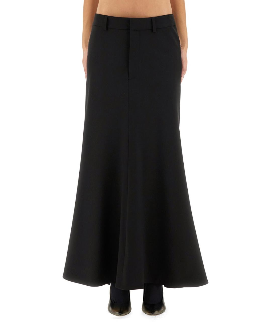 BALENCIAGA Черная шерстяная юбка макси, фото 1