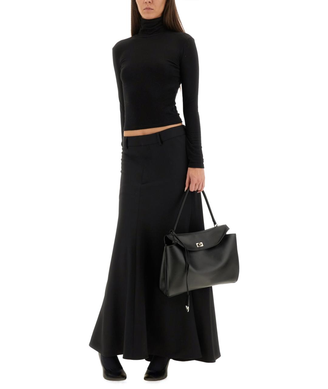 BALENCIAGA Черная шерстяная юбка макси, фото 2