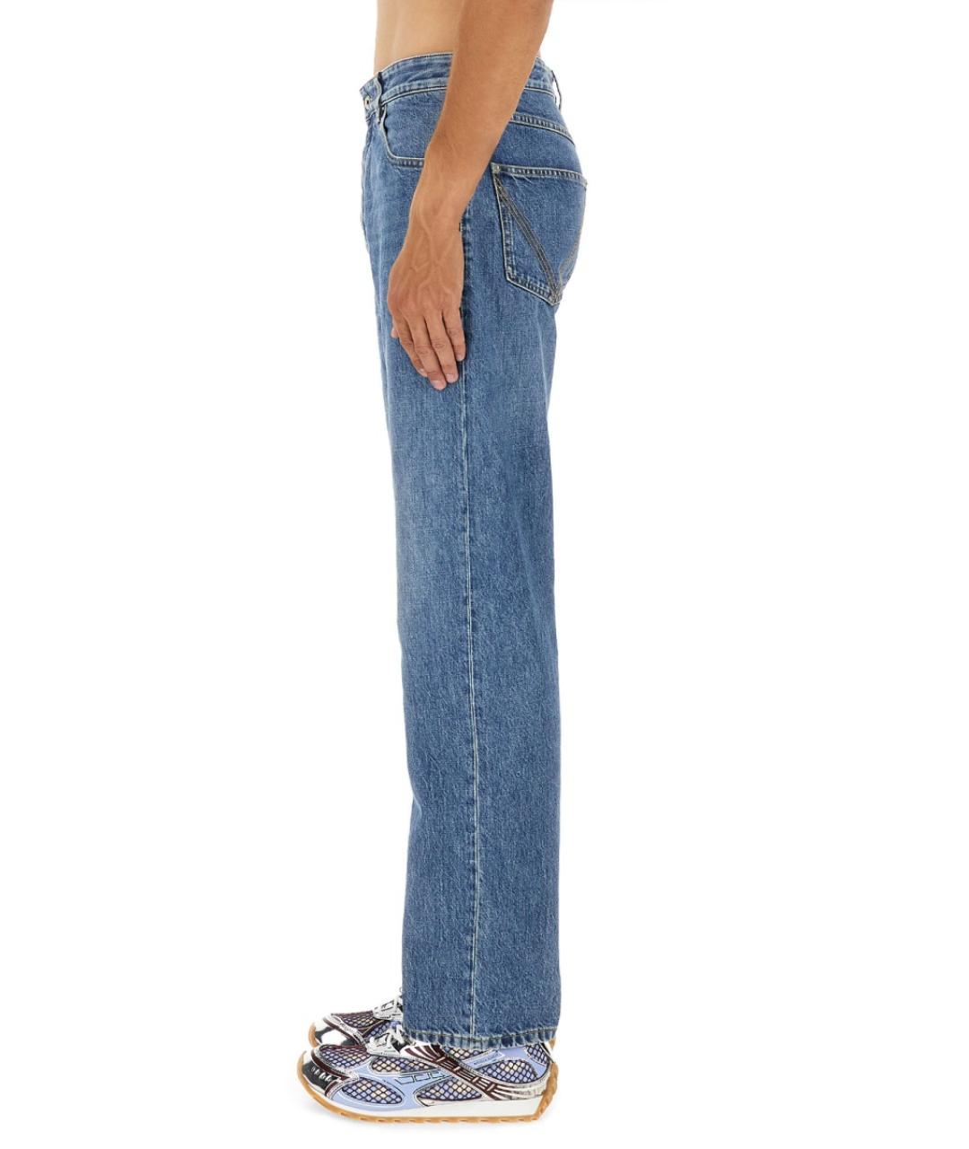 BOTTEGA VENETA Синие хлопковые повседневные брюки, фото 4