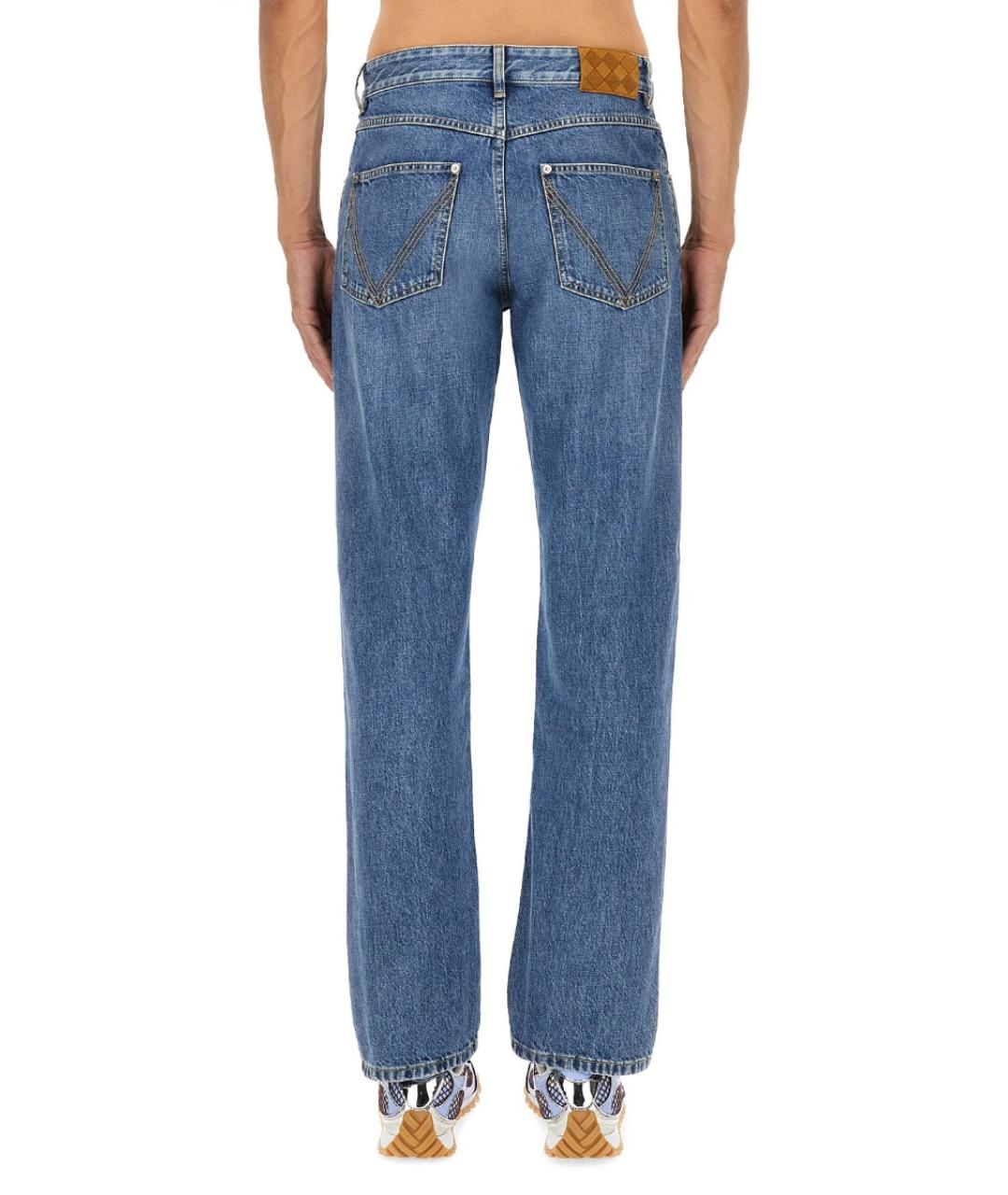 BOTTEGA VENETA Синие хлопковые повседневные брюки, фото 3