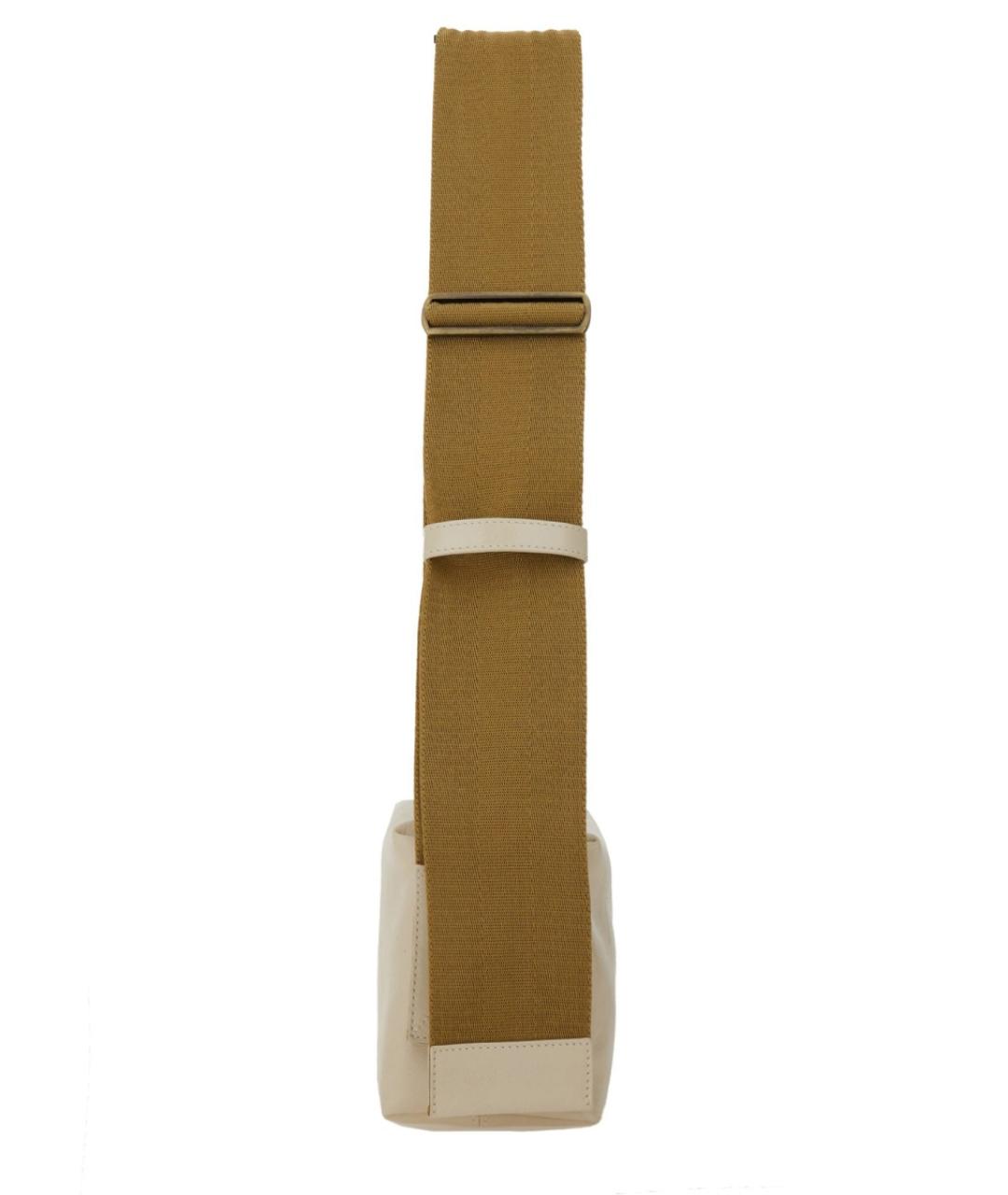 UMA WANG Бежевая кожаная сумка через плечо, фото 3