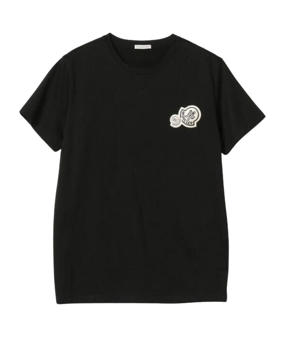 MONCLER Черная хлопковая футболка, фото 1
