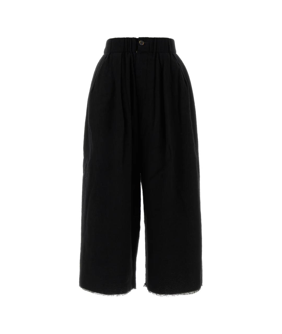 UMA WANG Черные шерстяные прямые брюки, фото 1