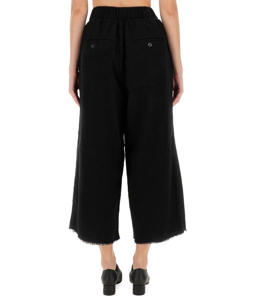 UMA WANG Черные шерстяные прямые брюки, фото 2