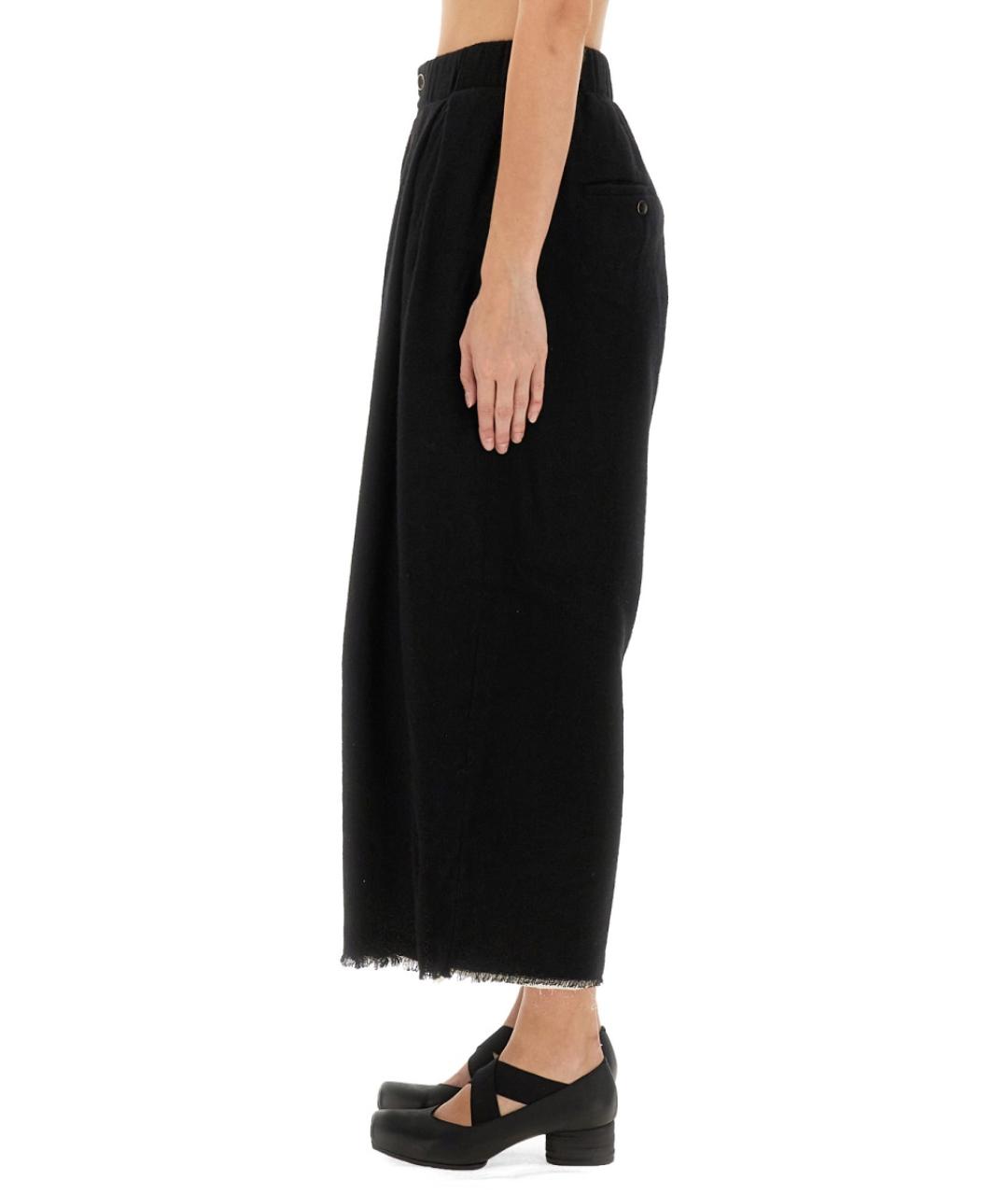 UMA WANG Черные шерстяные прямые брюки, фото 3