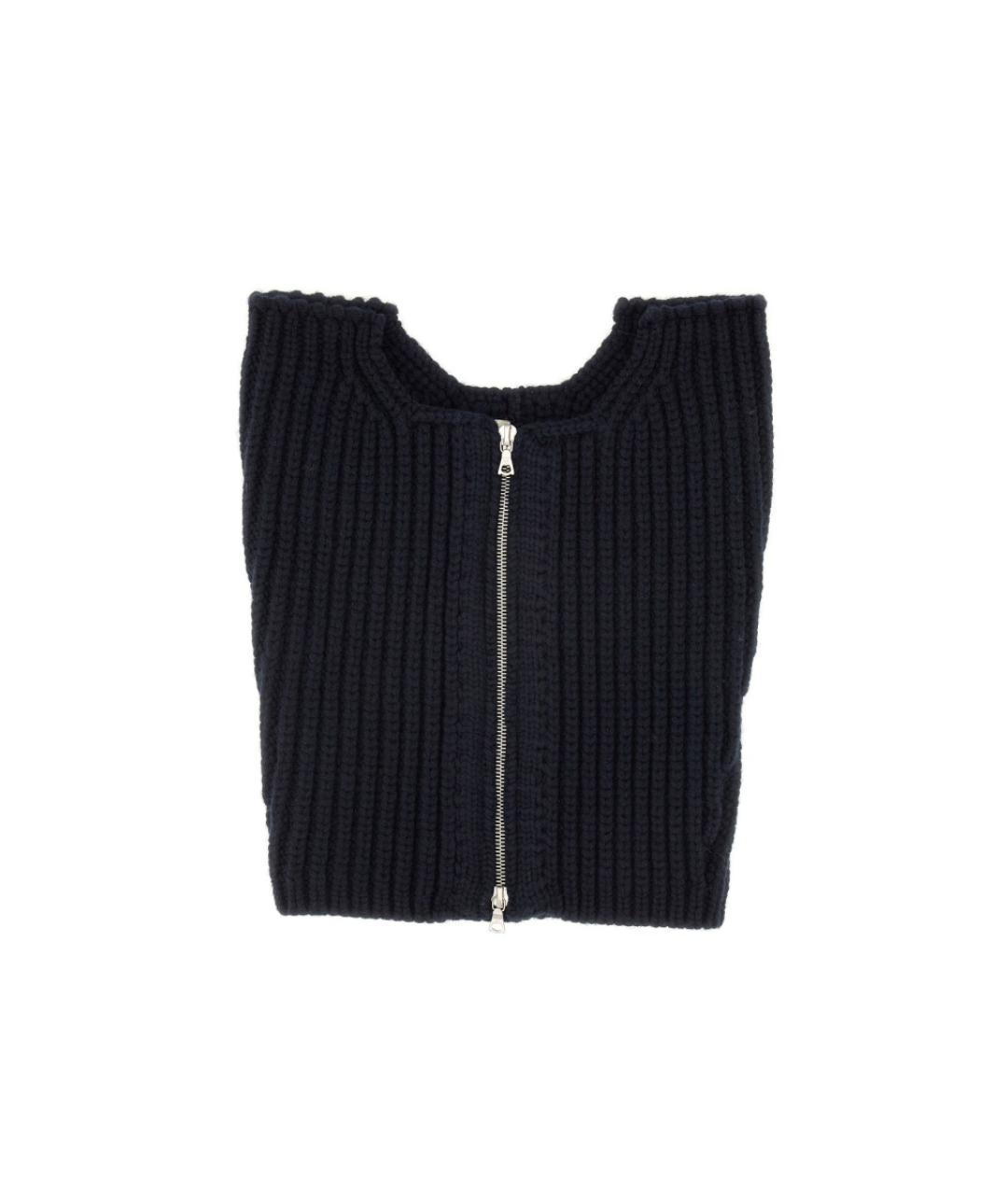 DRIES VAN NOTEN Черный шерстяной шарф, фото 1