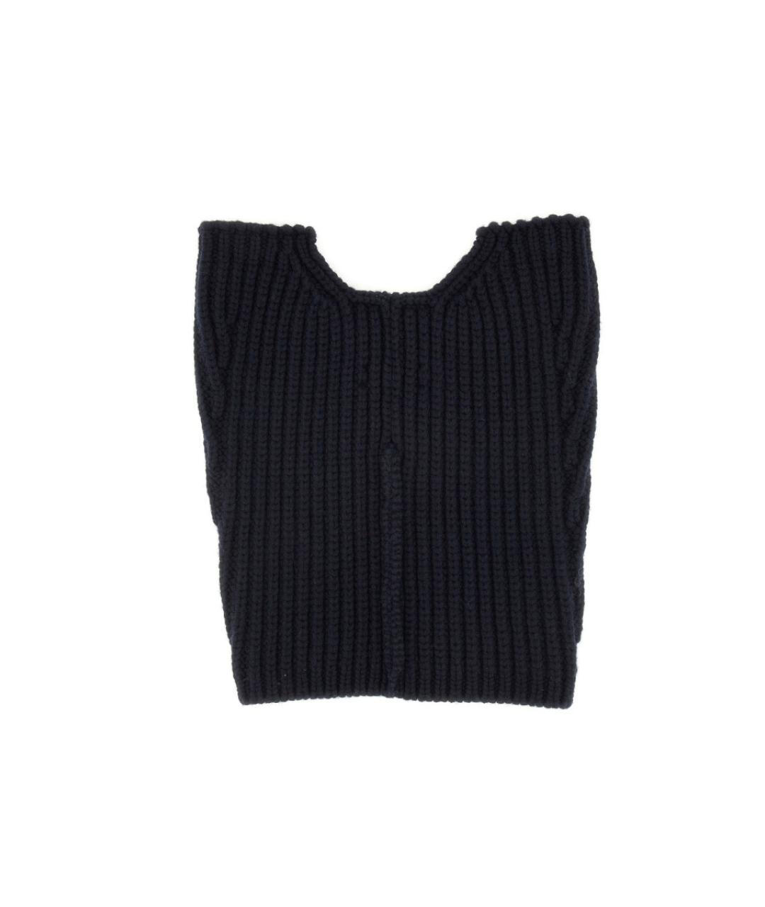 DRIES VAN NOTEN Черный шерстяной шарф, фото 2