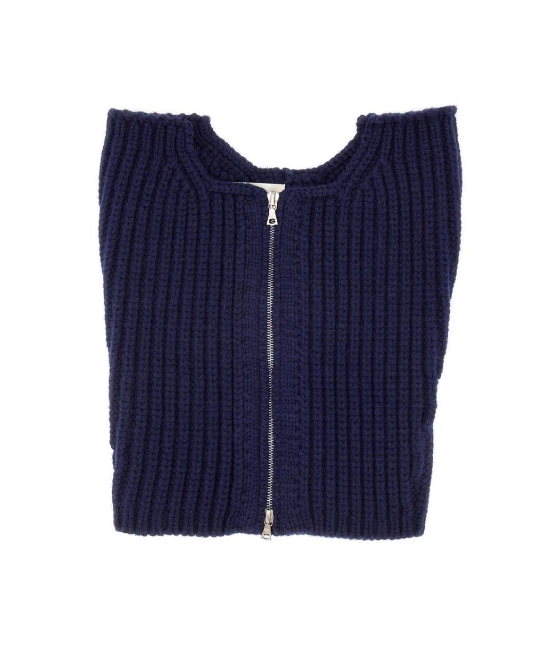 DRIES VAN NOTEN Темно-синий шерстяной шарф, фото 1