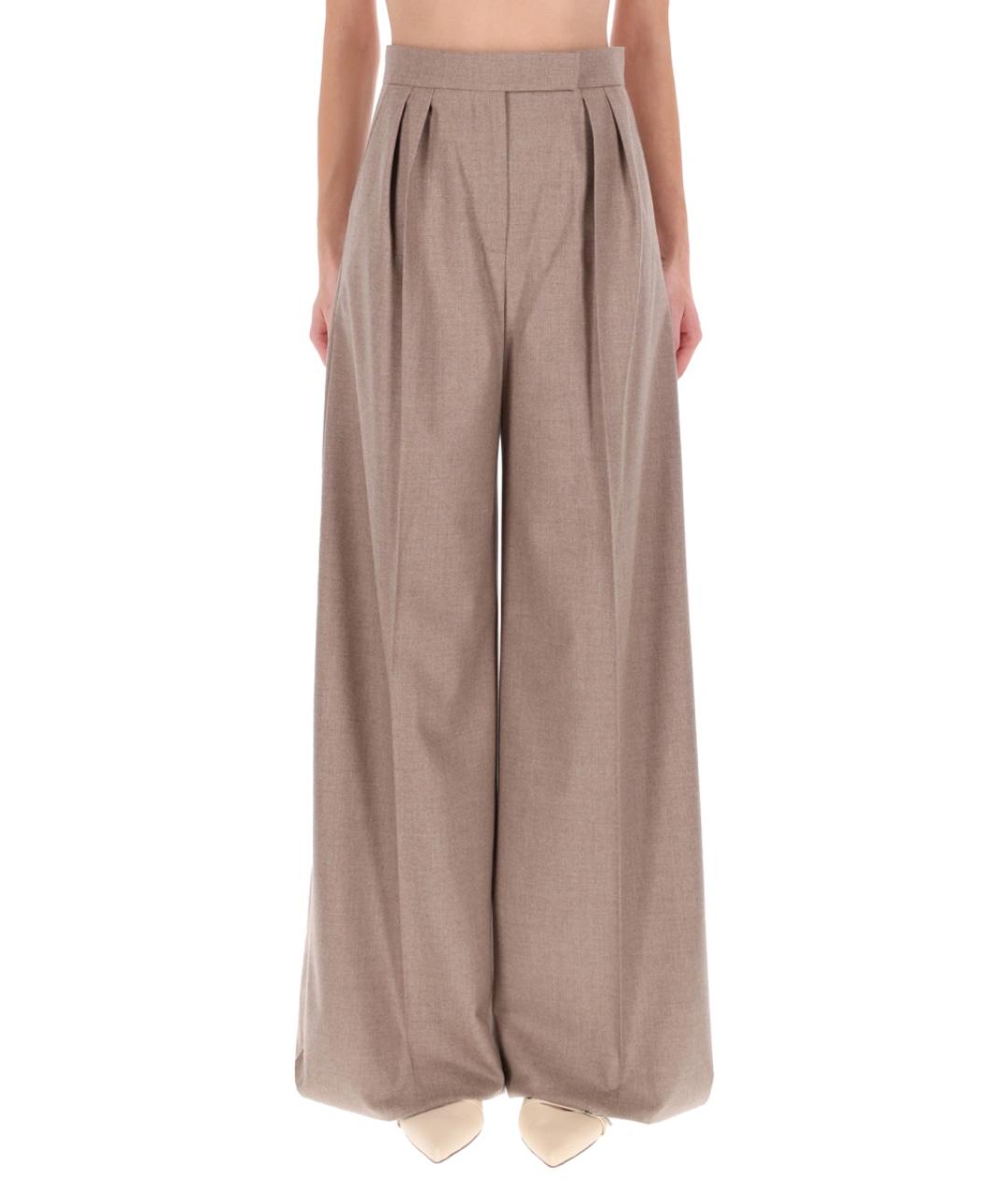 MAX MARA Бежевые кашемировые прямые брюки, фото 5