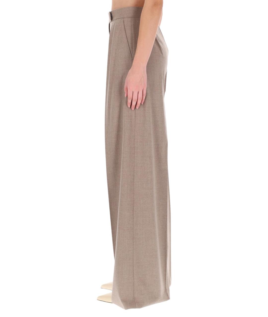 MAX MARA Бежевые кашемировые прямые брюки, фото 3