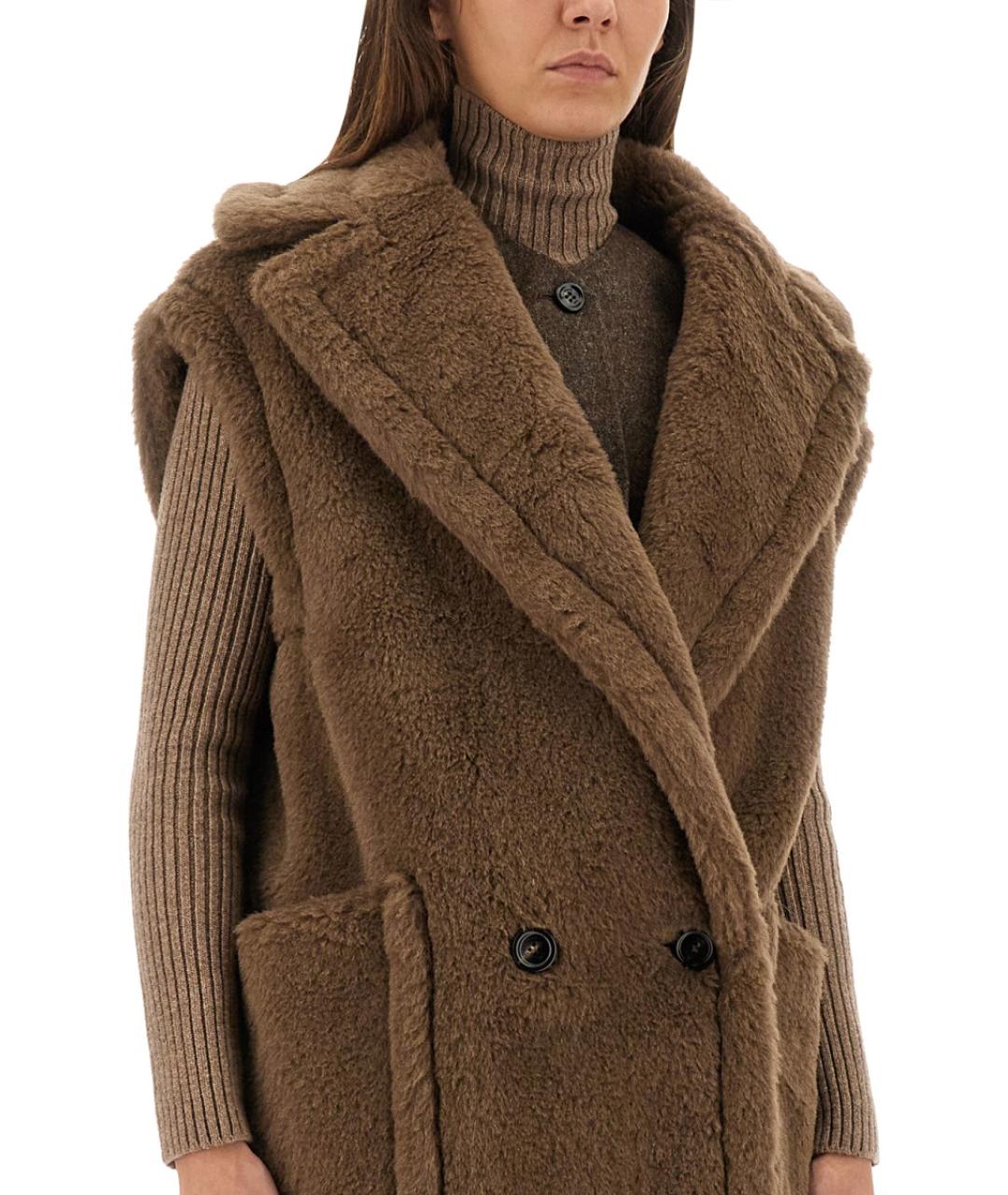MAX MARA Коричневый шерстяной жилет, фото 3
