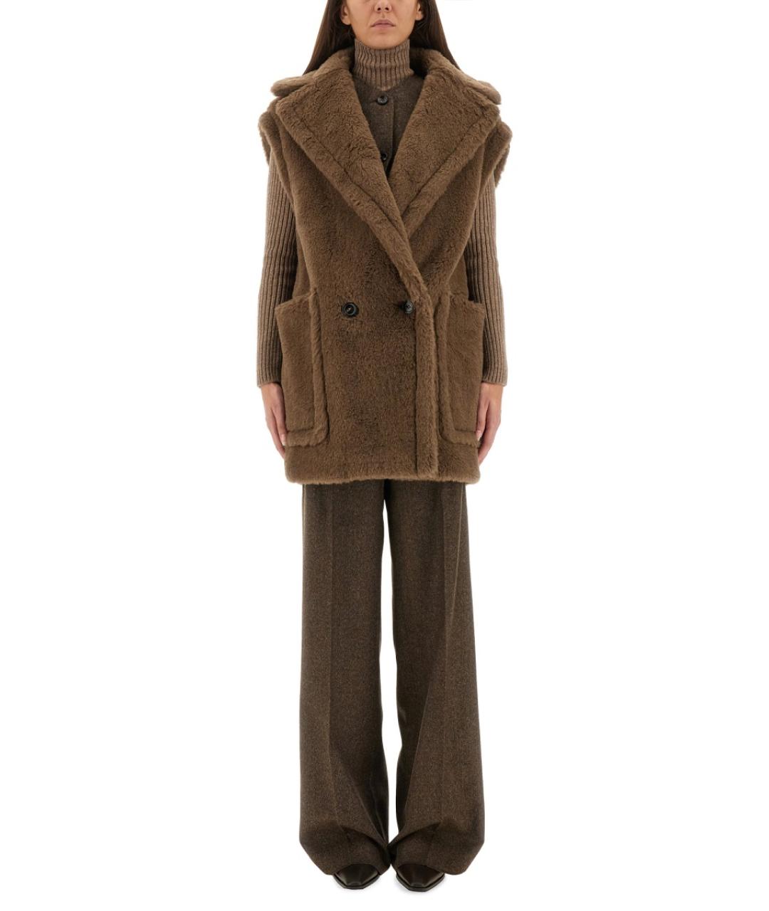 MAX MARA Коричневый шерстяной жилет, фото 2