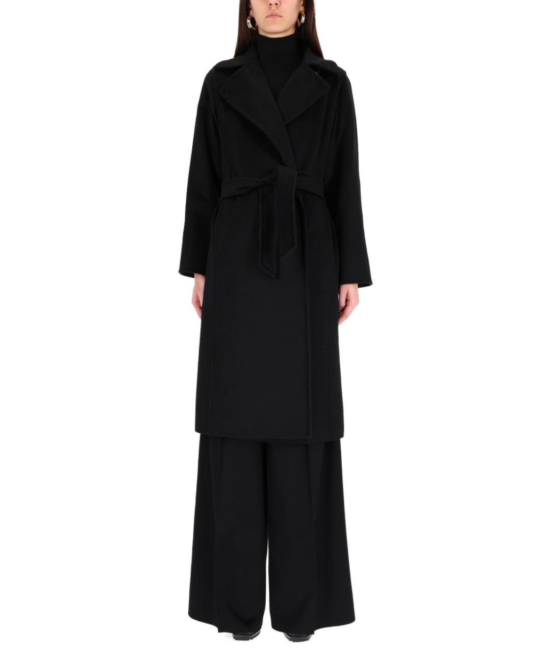 MAX MARA Черный шерстяной тренч/плащ, фото 5