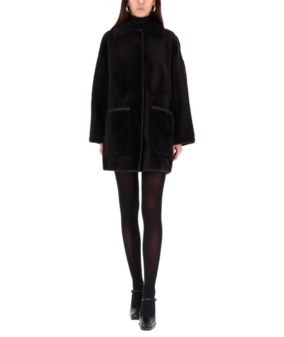 MAX MARA Коричневое кожаное пальто, фото 2