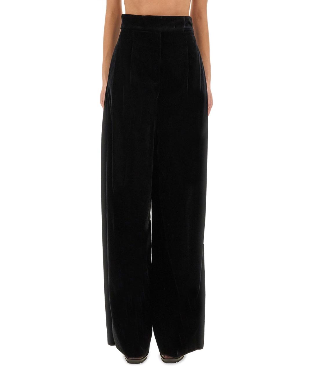 MAX MARA Черные хлопковые прямые брюки, фото 5