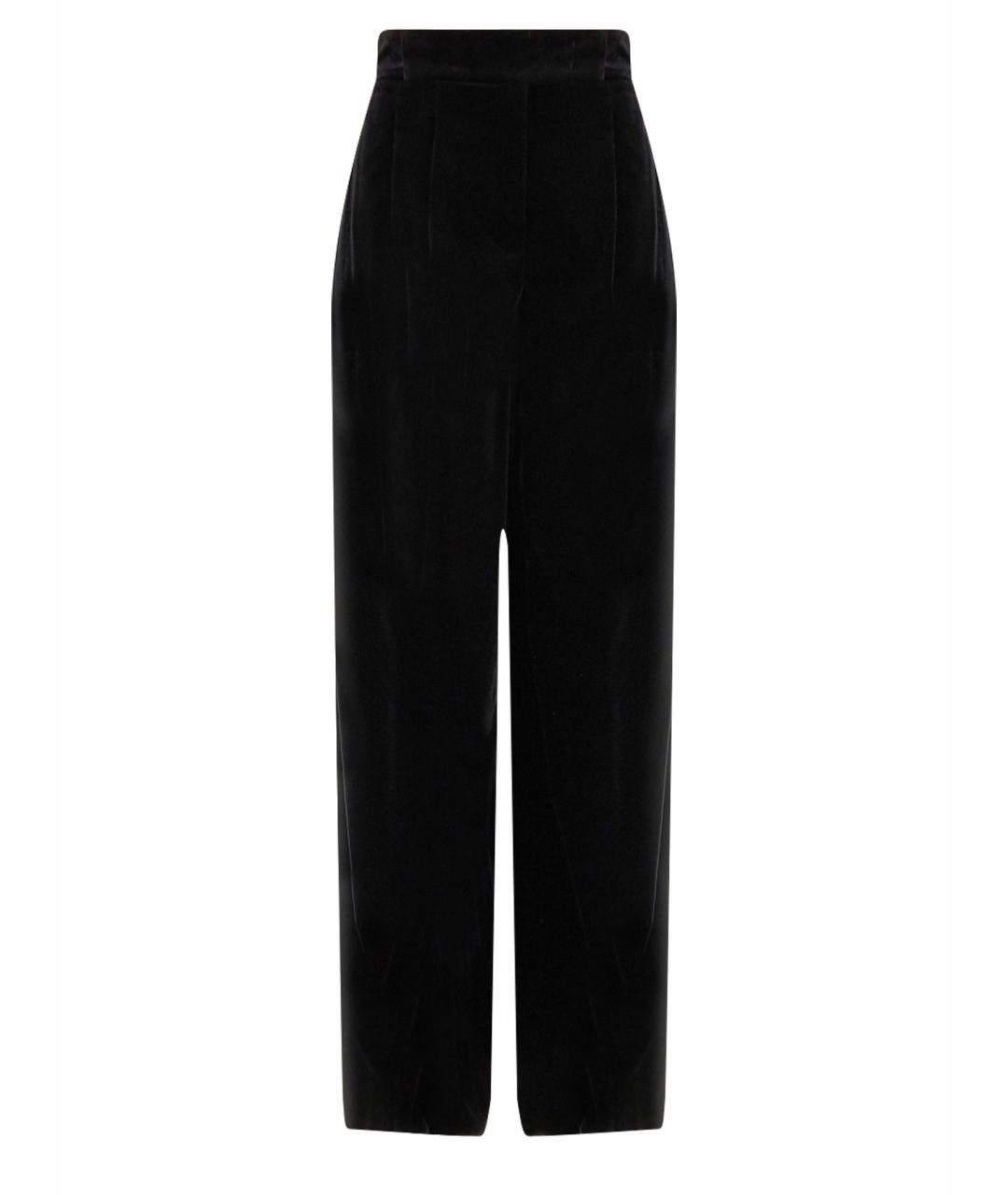 MAX MARA Черные хлопковые прямые брюки, фото 1