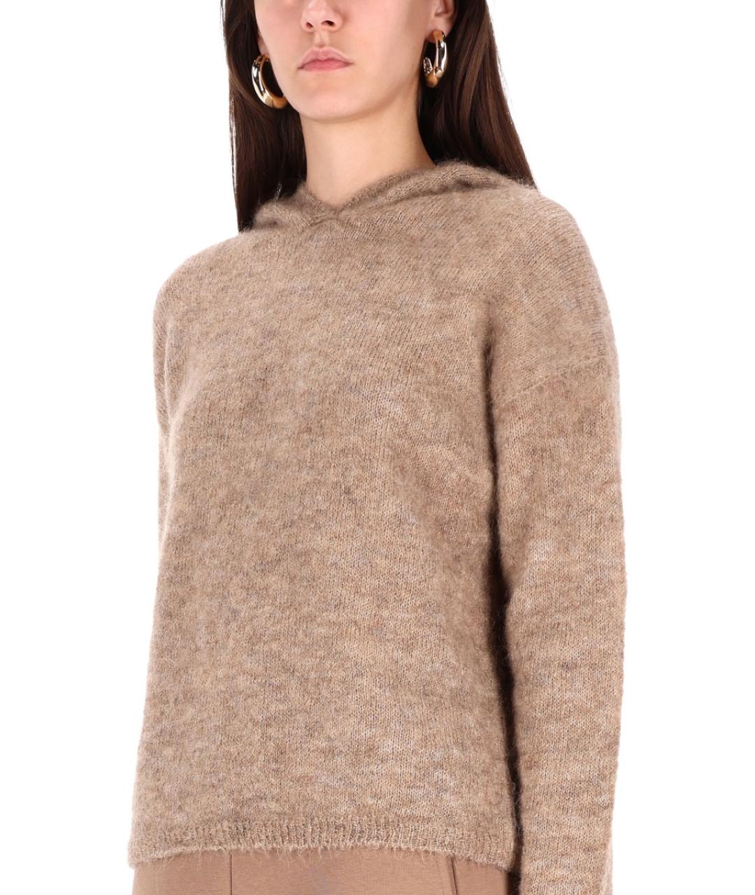 'S MAX MARA Бежевый шерстяной джемпер / свитер, фото 5