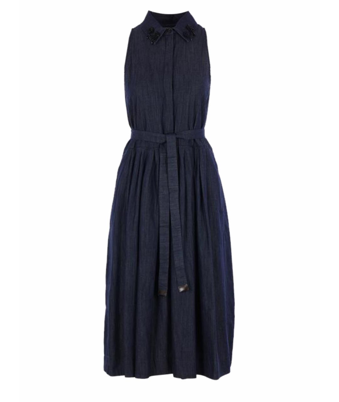 'S MAX MARA Синее хлопковое повседневное платье, фото 1
