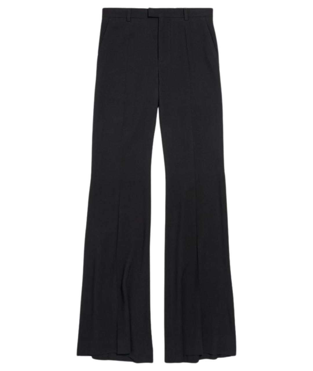 BALENCIAGA Черные вискозные прямые брюки, фото 1