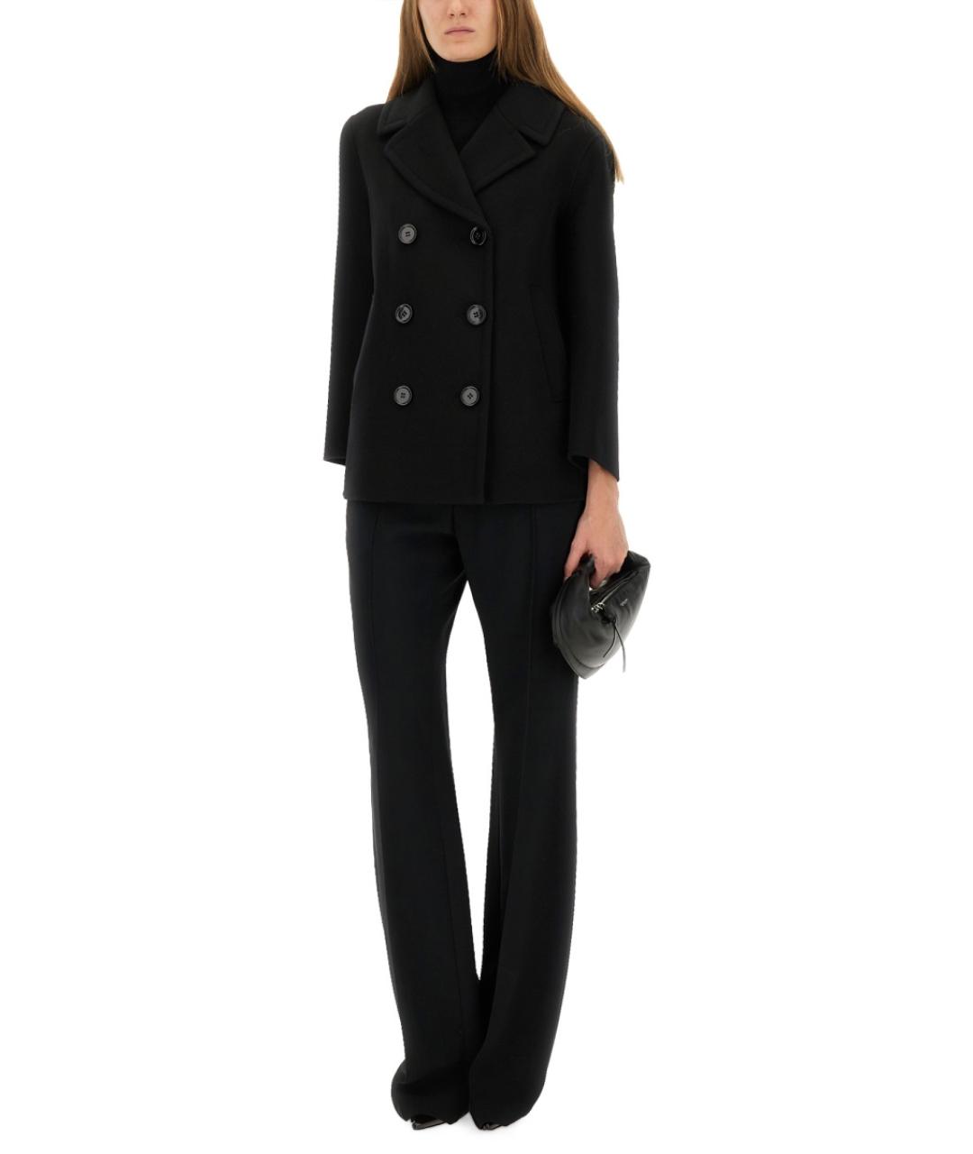 'S MAX MARA Черный шерстяной тренч/плащ, фото 3