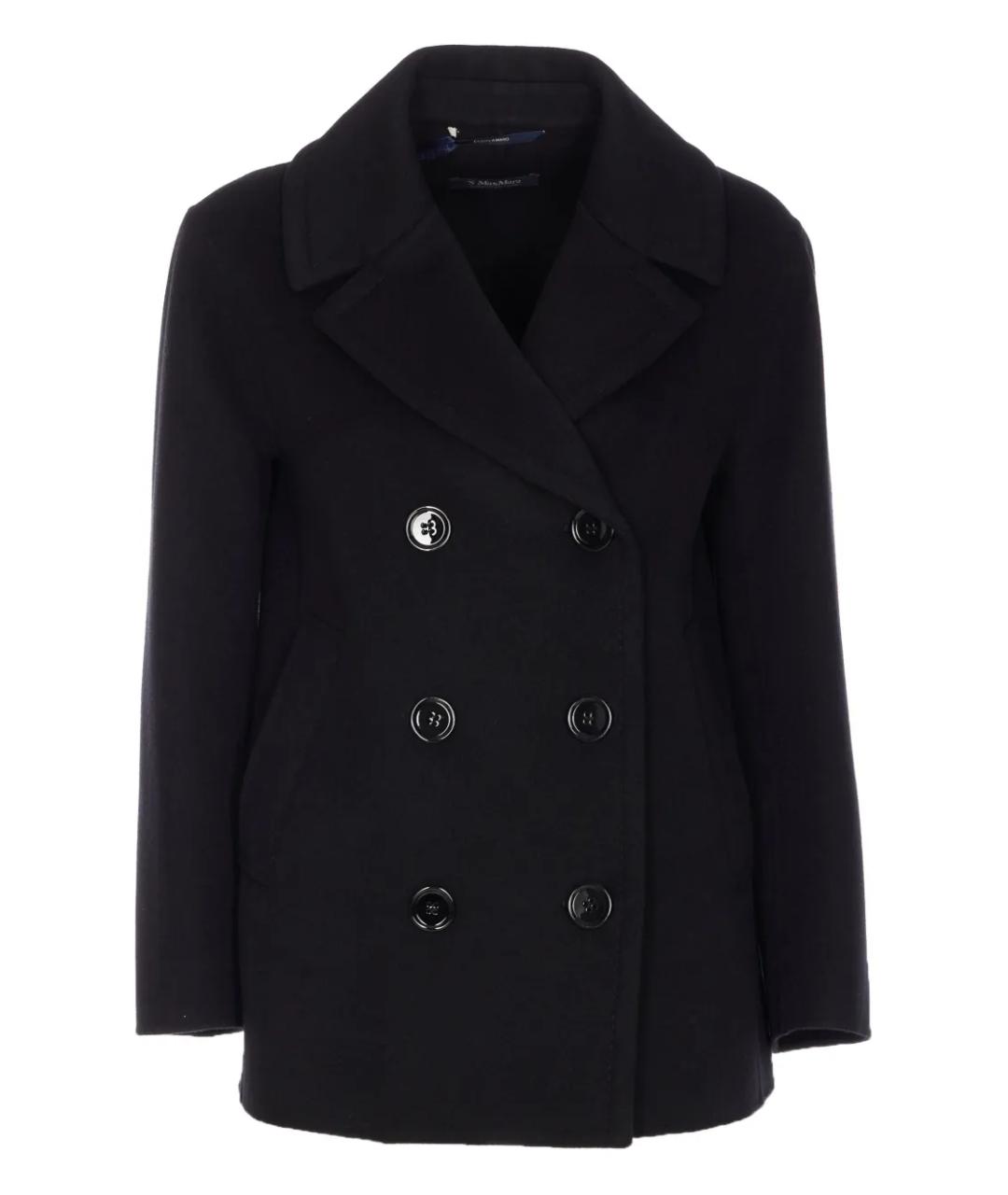 'S MAX MARA Черный шерстяной тренч/плащ, фото 1