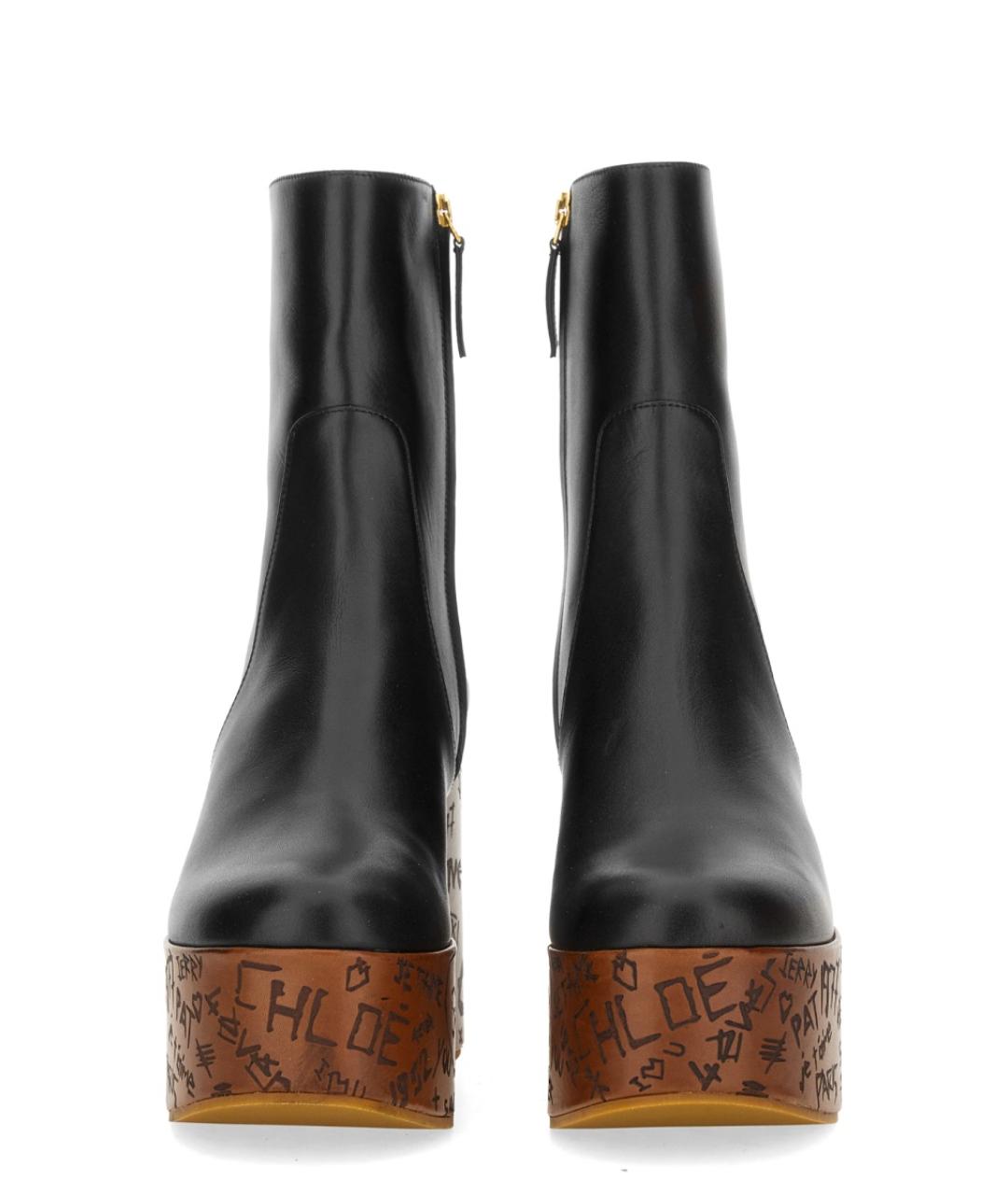 CHLOE Черные кожаные ботильоны, фото 4