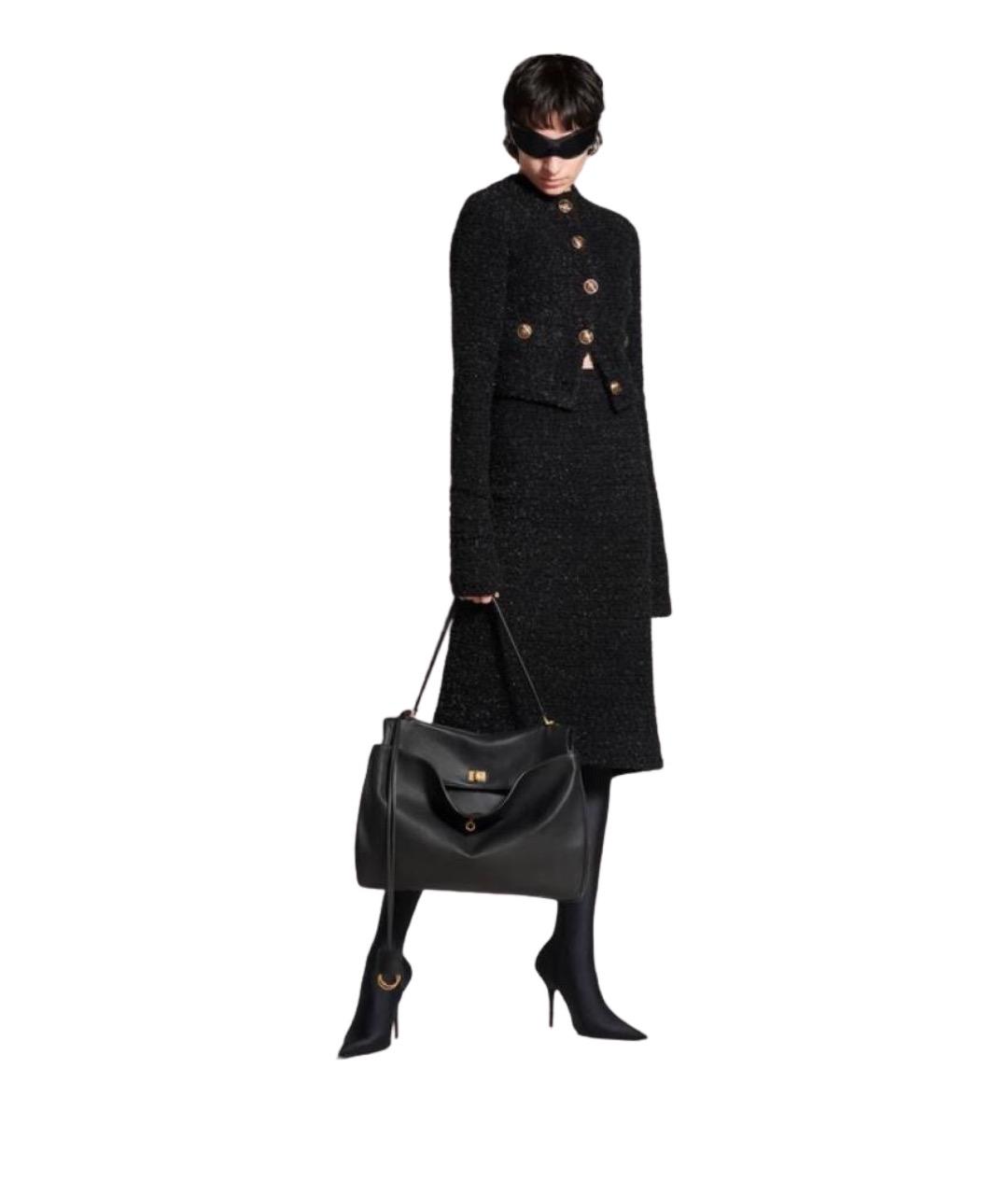 BALENCIAGA Черная кожаная сумка через плечо, фото 5
