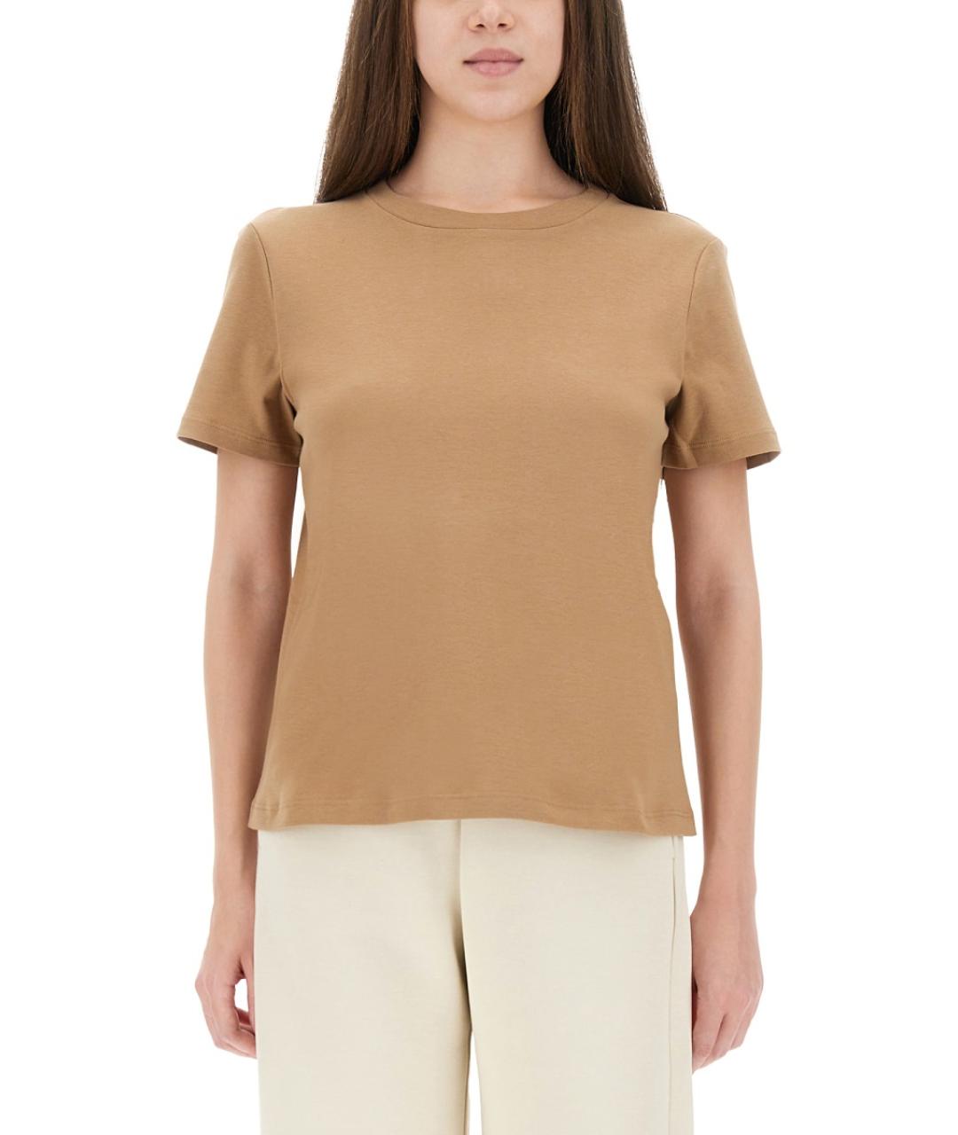 'S MAX MARA Бежевая хлопковая футболка, фото 2
