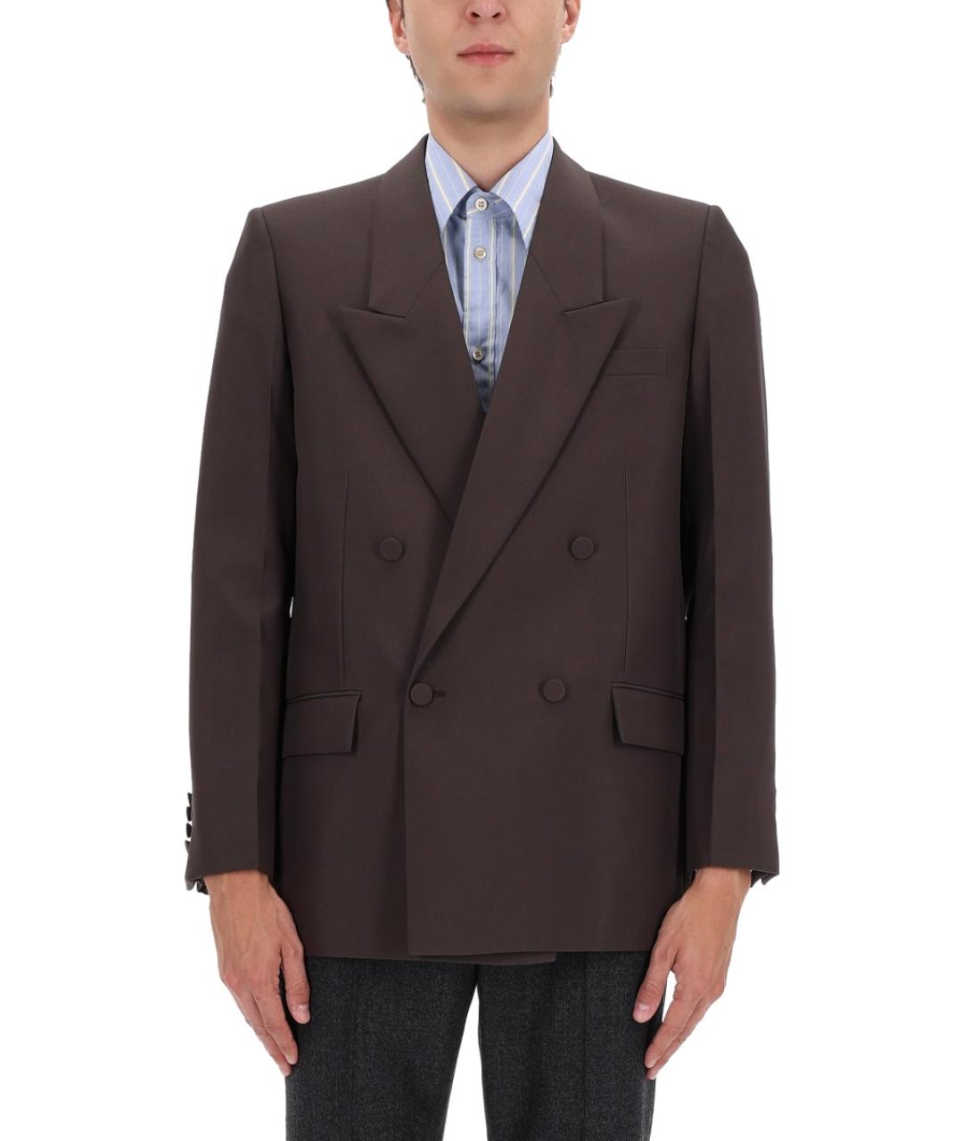 GUCCI Коричневый полиэстеровый пиджак, фото 2