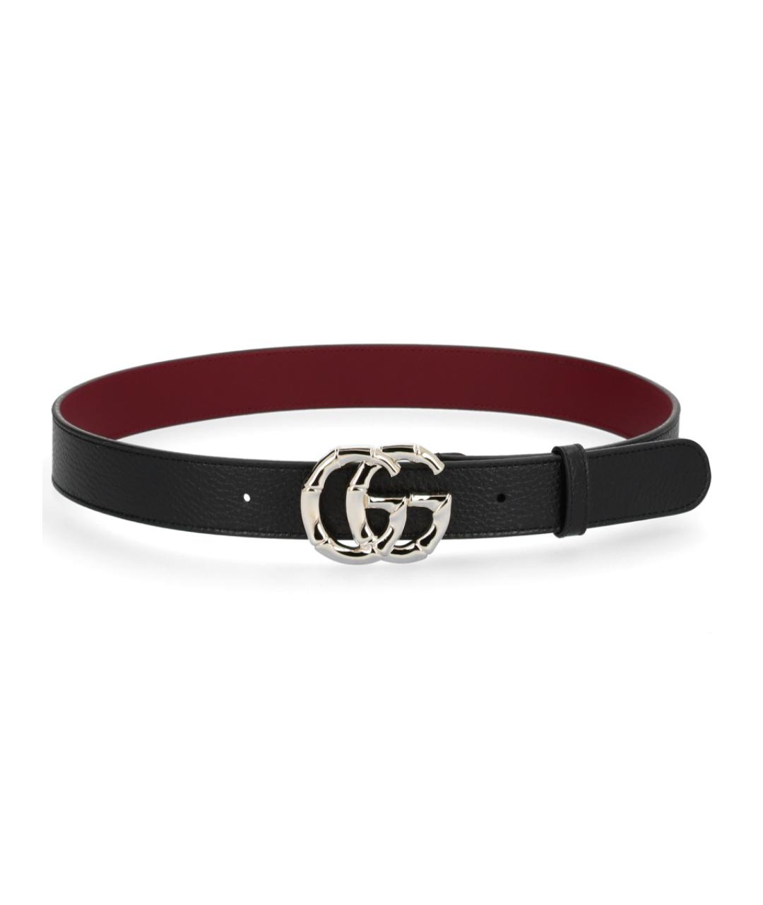 GUCCI Черный кожаный ремень, фото 1