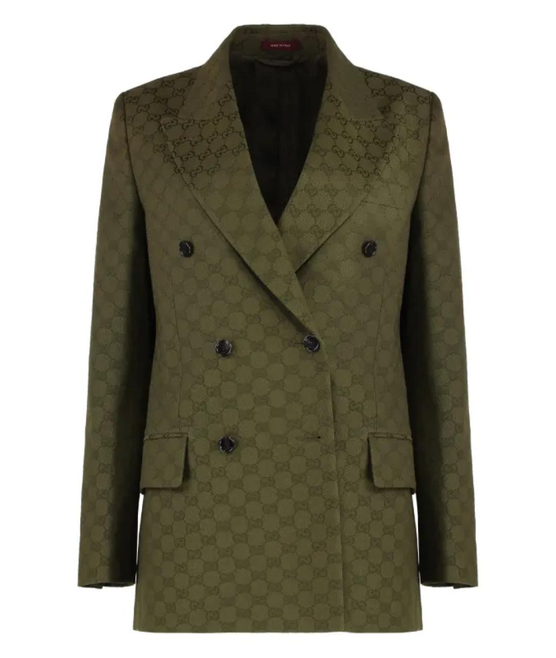 GUCCI Зеленый хлопковый жакет/пиджак, фото 1