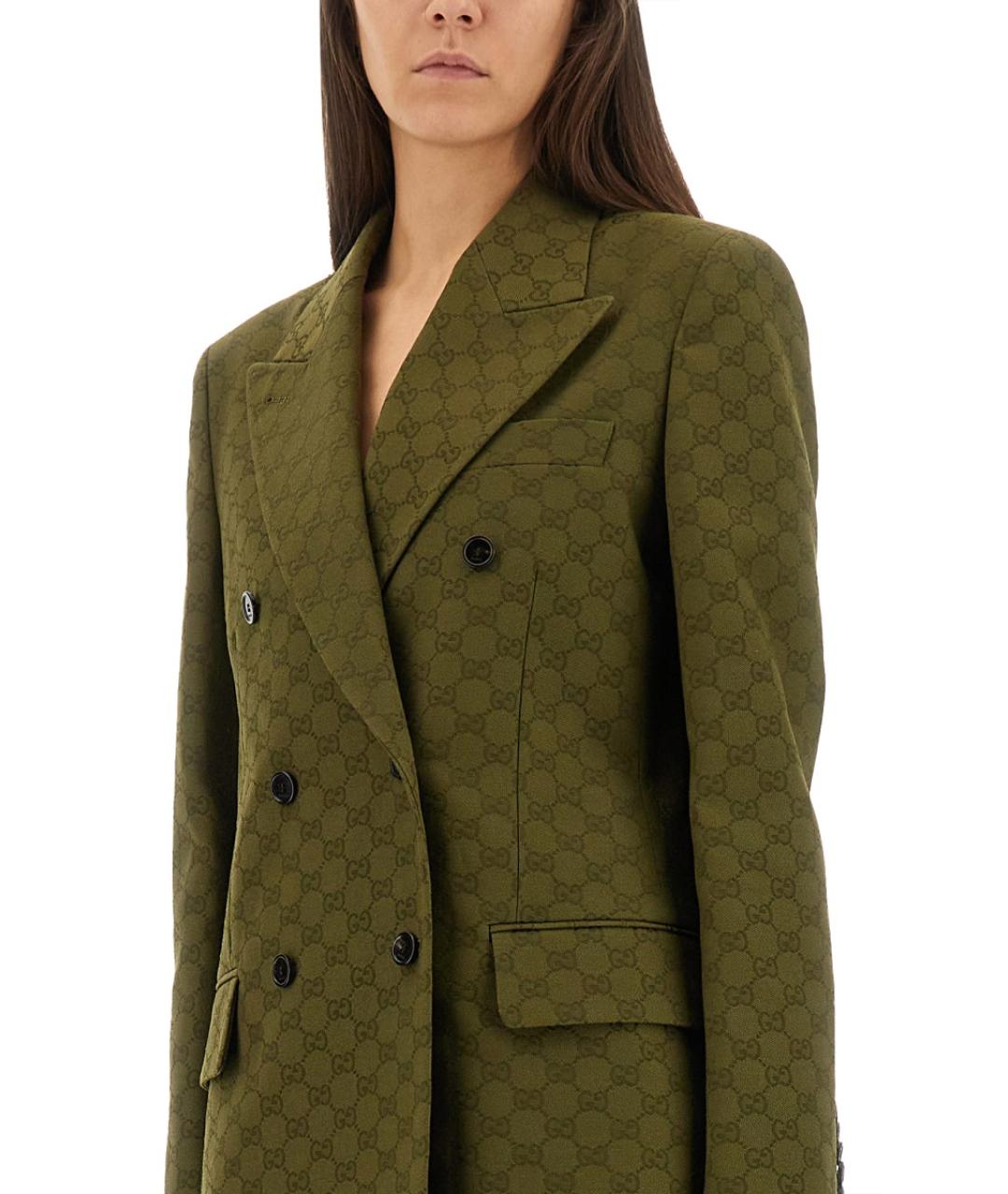 GUCCI Зеленый хлопковый жакет/пиджак, фото 5