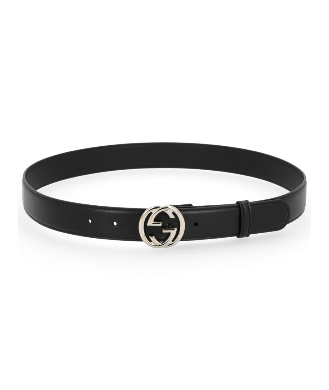GUCCI Черный кожаный ремень, фото 1