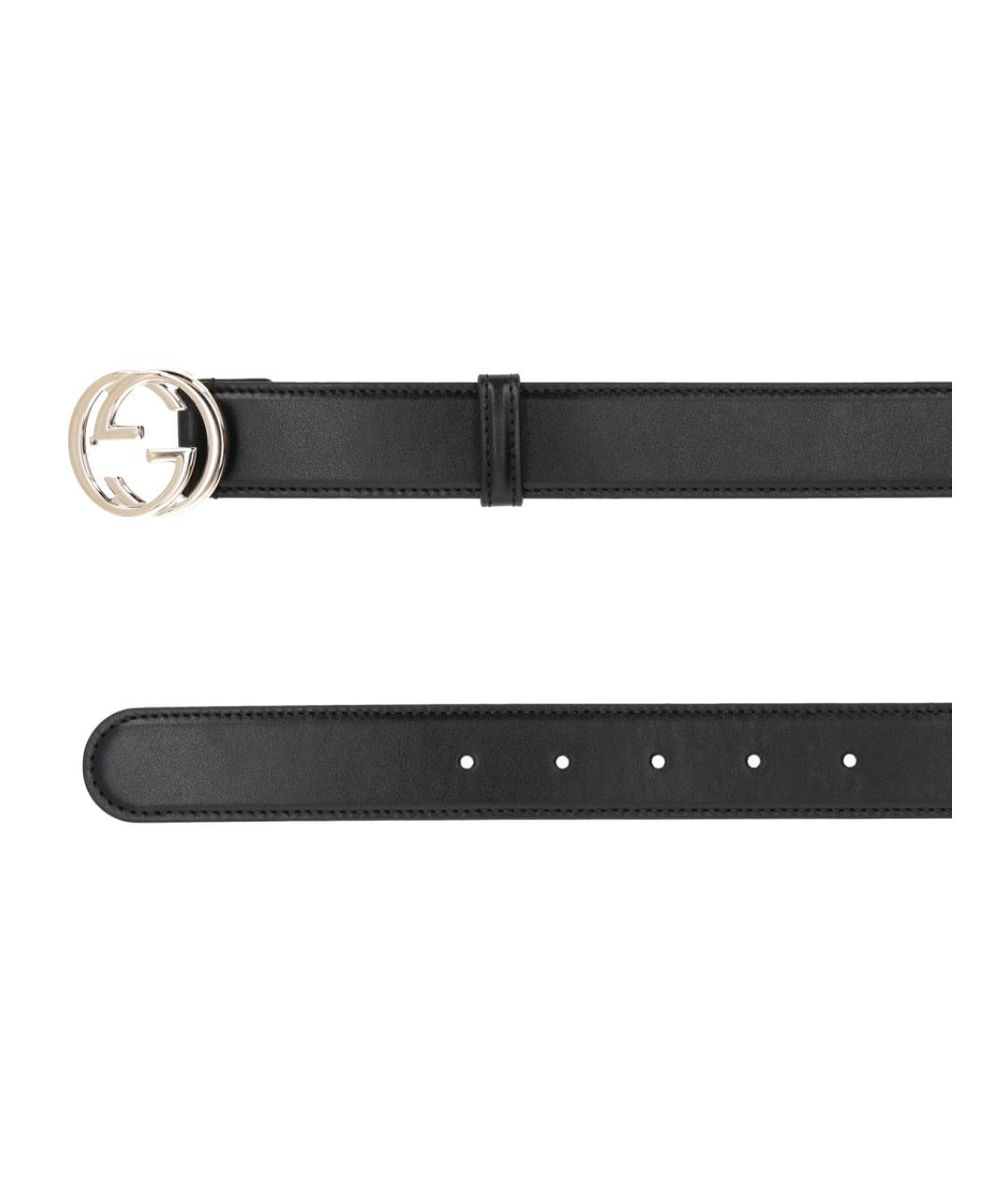 GUCCI Черный кожаный ремень, фото 2