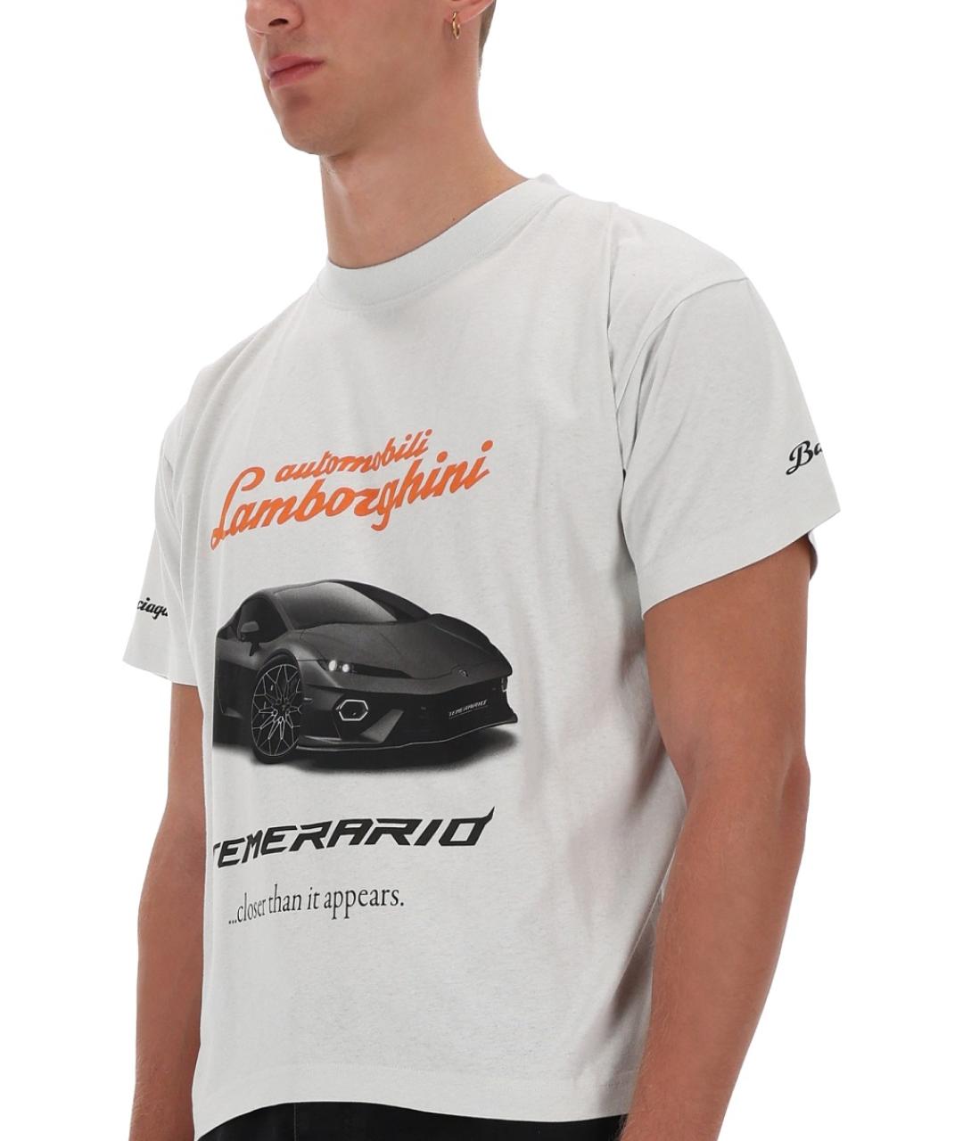 BALENCIAGA Белая хлопковая футболка, фото 4