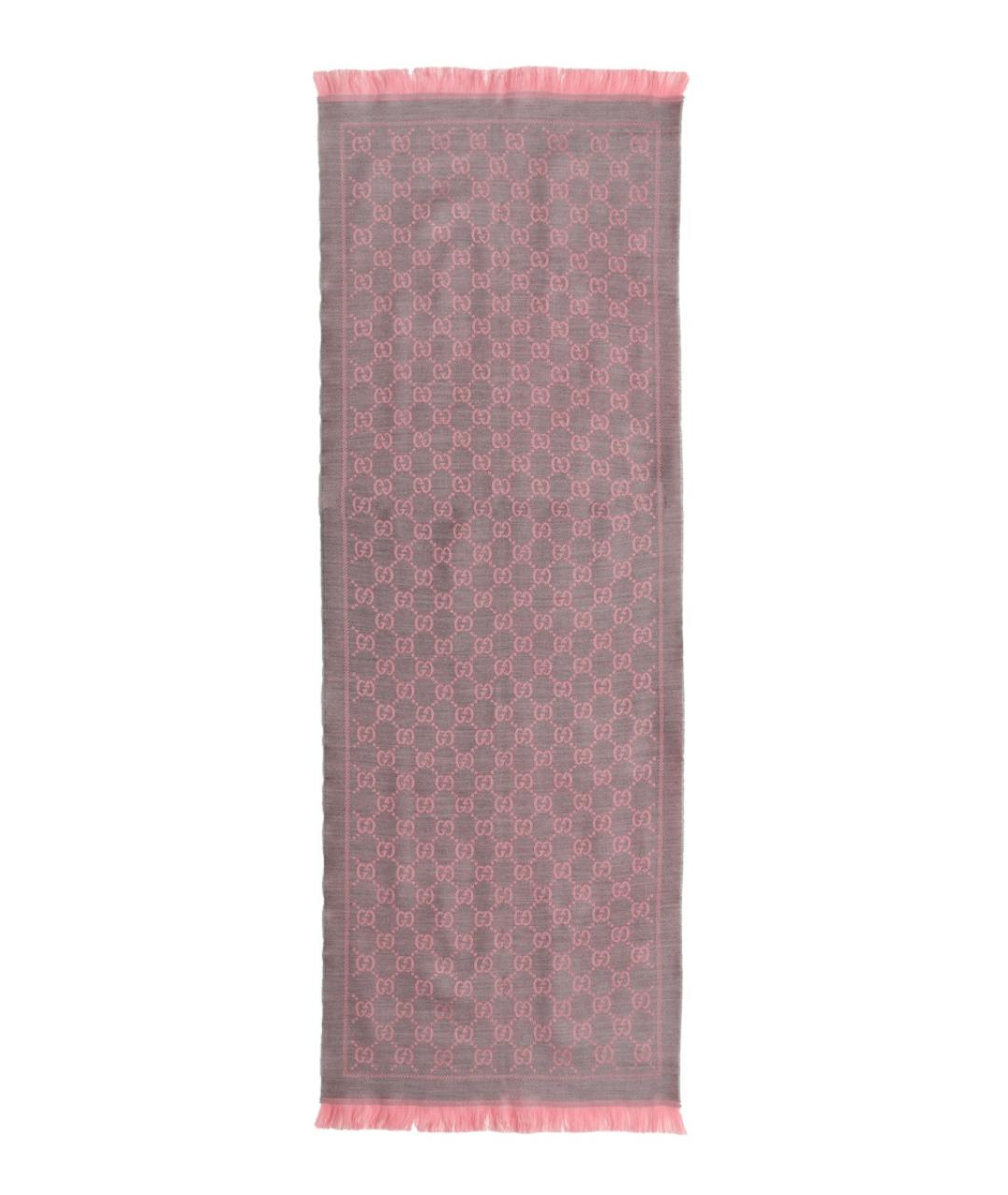 GUCCI Розовый шерстяной шарф, фото 2