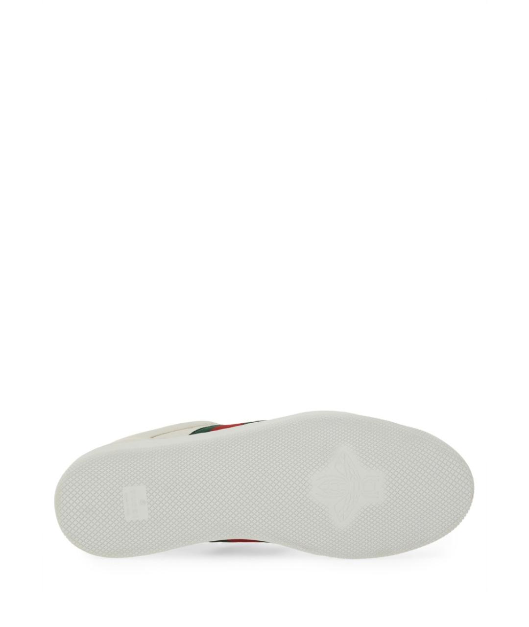 GUCCI Белые кожаные низкие кроссовки / кеды, фото 5