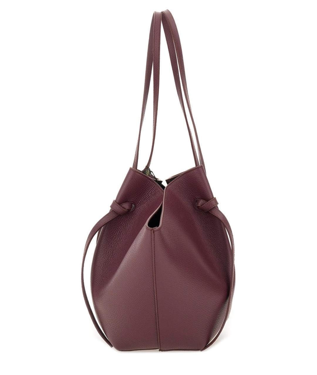 YUZEFI Бордовая кожаная сумка тоут, фото 3