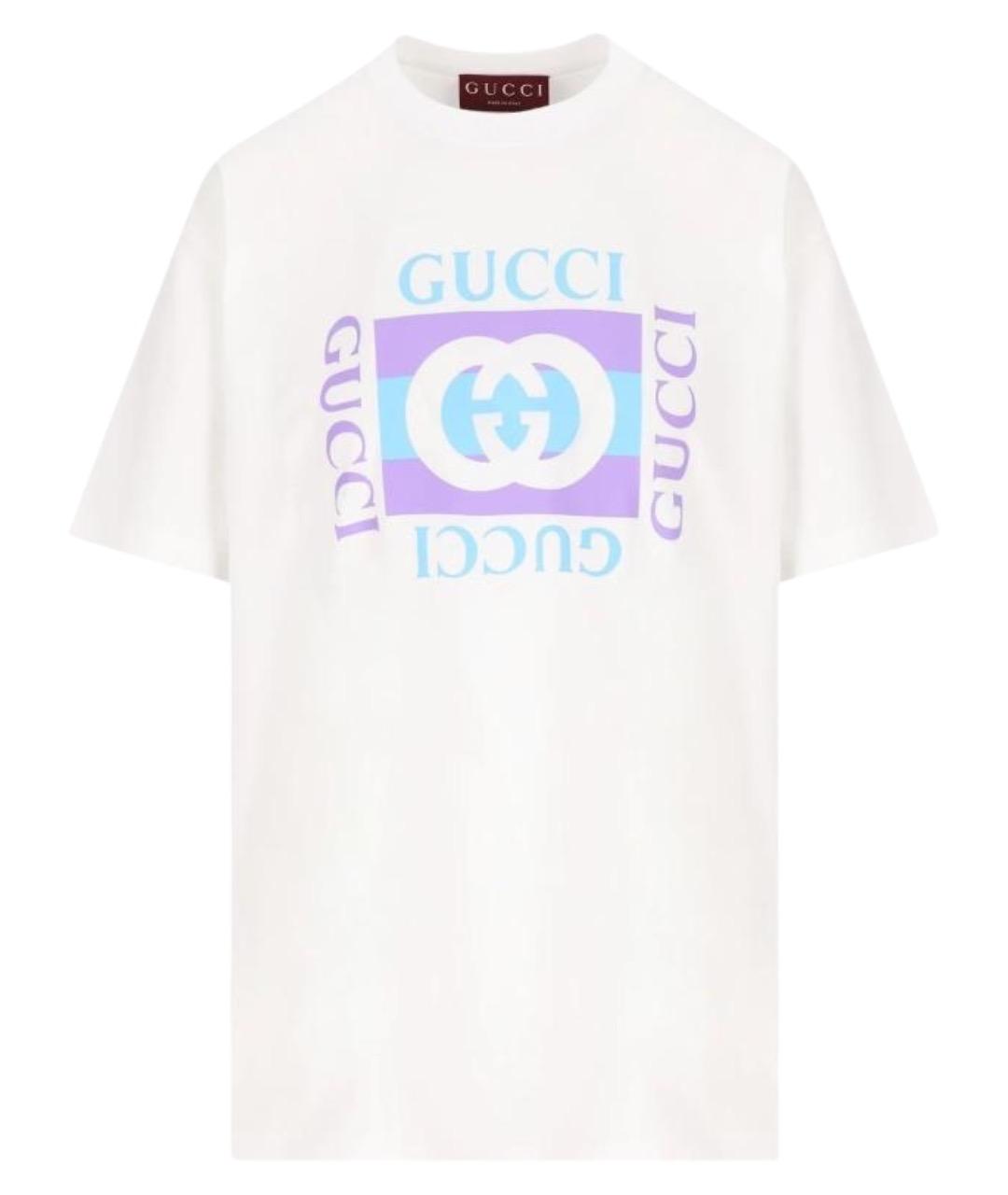 GUCCI Белая хлопковая футболка, фото 1